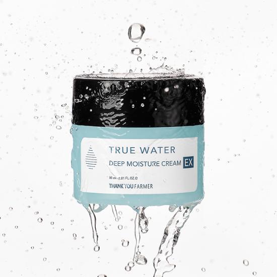 Alt text: Thank You Farmer True Water Deep Moisture Cream EX 80ml - Hydrating skincare moisturizer, perfect for K-Beauty routines.