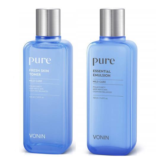 Bonin Pure Duo Set featuring toner and emulsion for skincare, ideal for moisturizing and enhancing K-Beauty routines.