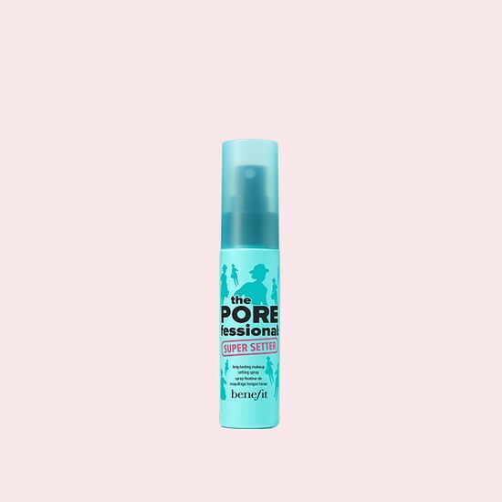 Benefit The POREfessional Super Setter Mini - a travel-sized makeup setting spray for a flawless finish.