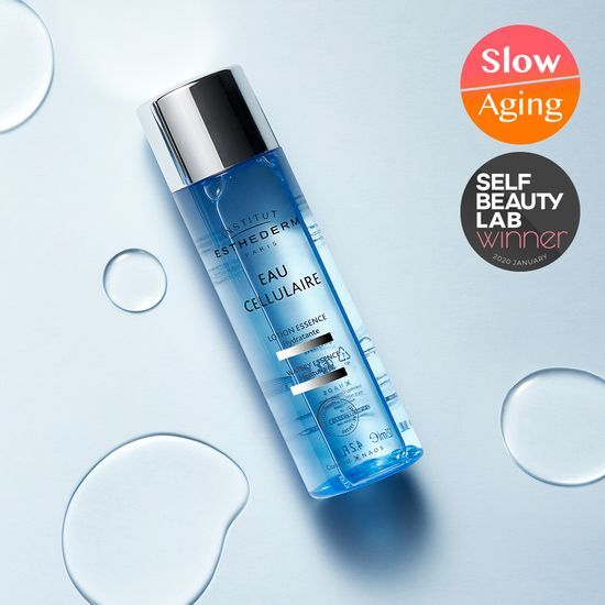Esthederm Cellular Water Essence 125ml for wrinkle improvement, featuring a sleek bottle design, ideal for K-Beauty skincare routines.