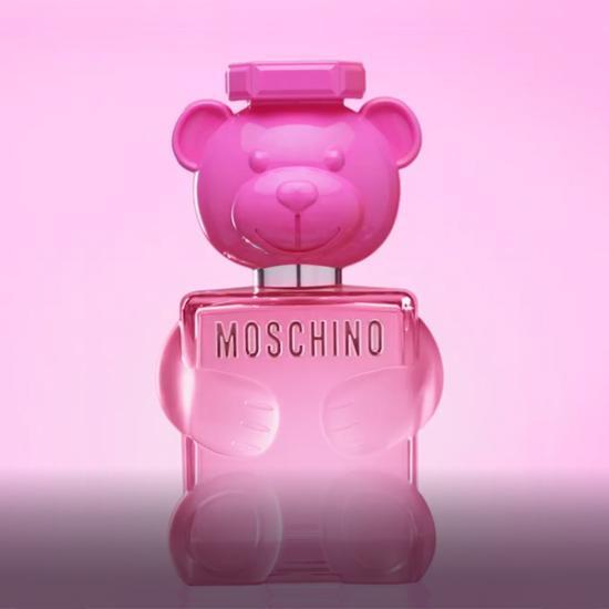 50ml bottle of Moschino Toy 2 Bubblegum EDT, a playful and vibrant fragrance featuring a unique teddy bear design, perfect for K-Beauty enthusiasts.