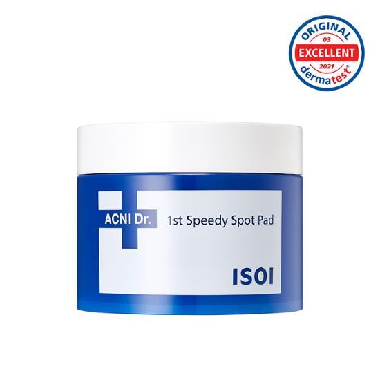 Isoi Acne Doctor 1st Spot Pad - 60 sheets for targeted skincare treatment, ideal for acne relief and K-Beauty enthusiasts.
