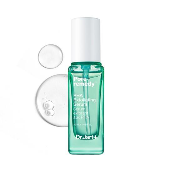 Dr. Jart+ Pore Remedy PHA Exfoliating Serum 30ml - K-Beauty skincare product designed to refine pores and enhance skin texture.