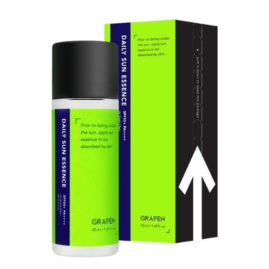 Grapen Daily Sun Essence SPF50+ (52g) - K-Beauty skincare product providing high sun protection and hydration.