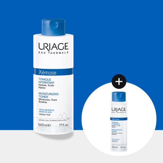 Uriage Jemos Toner set featuring a 500ml bottle and a 250ml bonus, ideal for skincare enthusiasts seeking K-Beauty solutions.