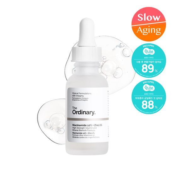 30ml bottle of The Ordinary Niacinamide 10% + Zinc 1% serum, a skincare essential for improving skin texture and reducing blemishes.