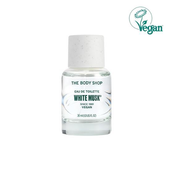 Alt text: The Body Shop White Musk EDT 30ml bottle, a vegan fragrance, showcasing a sleek design perfect for personal care.