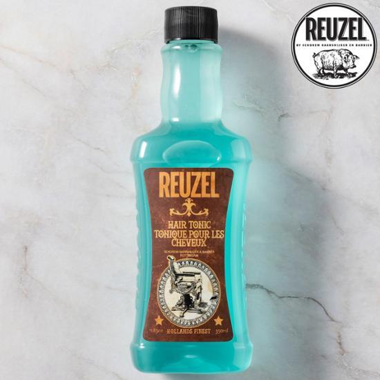 Riuzel Hair Tonic 11.83oz/350ml bottle, a man's beauty styling product for healthy hair and scalp care.