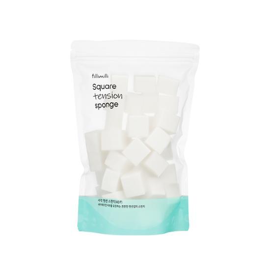 Fillimilli Square Tension Sponge 40P - K-Beauty Makeup Tool for Flawless Application