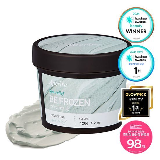 120g Aperire Spa Relief B Frozen Pore Mask in sleek packaging, designed for skincare enthusiasts seeking K-Beauty solutions for pore care and rejuvenation.