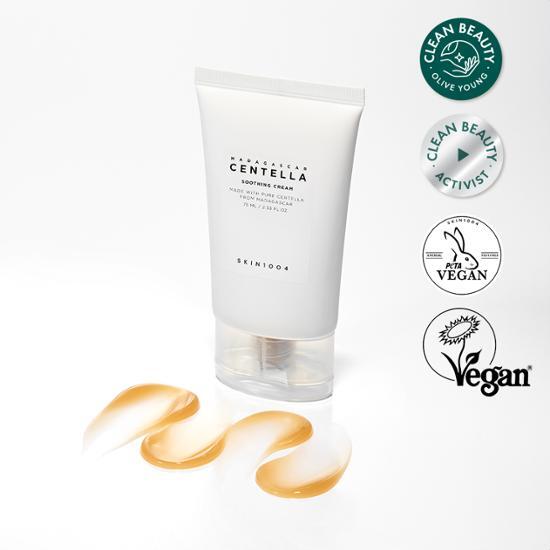 Skin1004 Madagascar Centella Soothing Cream 75ml - K-Beauty moisturizer designed to soothe and hydrate the skin.