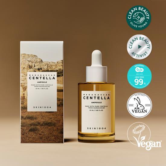 Skin1004 Madagascar Centella Ampoule 55ml - K-Beauty skincare essence for soothing and nourishing the skin.