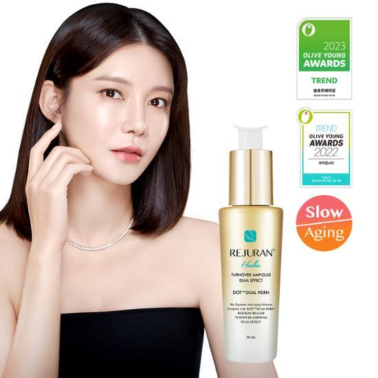 Rejuran Healer Turnover Ampoule Dual Effect 30ml - K-Beauty skincare essence for rejuvenating and healing skin.