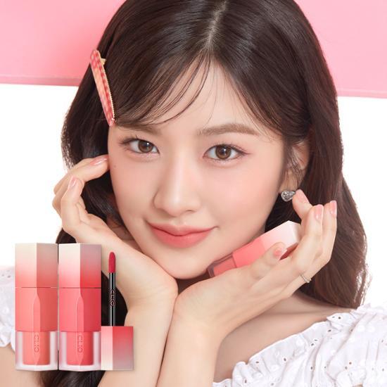 Clio Chiffon Blur Tint in Extra Large Golden Apple, a vibrant lip tint with a smooth chiffon finish, ideal for a bold and radiant look.
