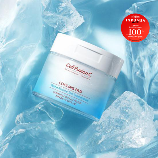 Alt text: Cell Fusion C Post Alpha Cooling Pad - 70 sheets for soothing skincare, perfect for K-Beauty enthusiasts.