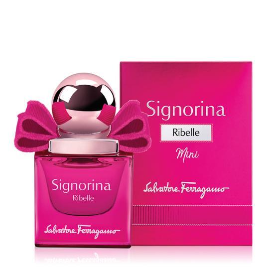 Ferragamo Signorina Rebel EDP 20ml fragrance bottle showcasing elegant design, perfect for a bold and sophisticated scent experience.