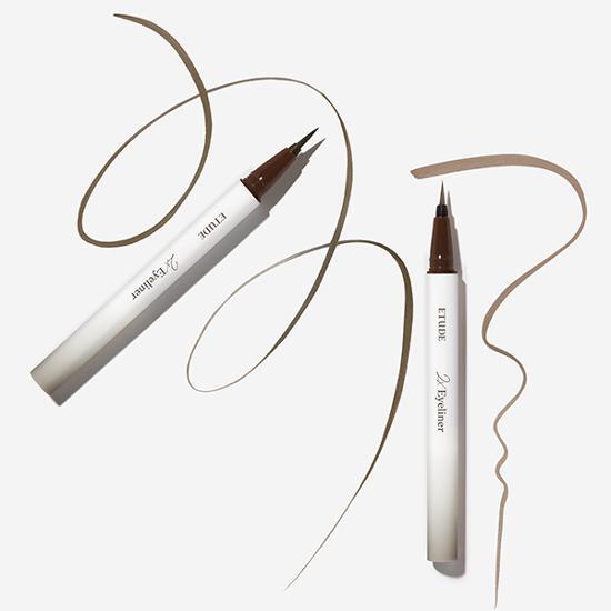 Etude 2X Bare Face Liner in Soft Deep Brown - Dual-color eyeliner pencil for precise application.