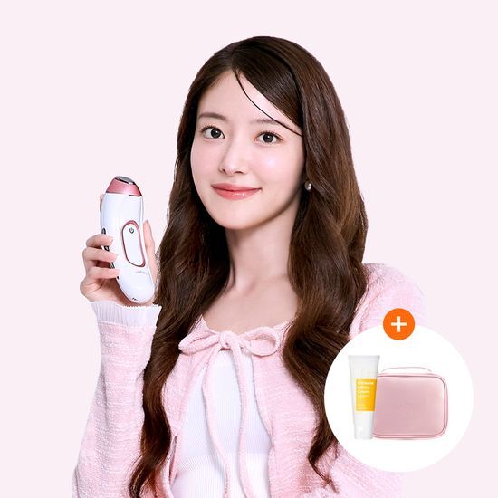 Alt text: Banav UP6 beauty tool set featuring a premium pink pouch and 50ml Banav lifting cream, with a bonus lavender gift, ideal for K-Beauty enthusiasts.