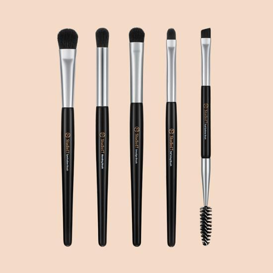 Studio17 5-Piece Eye Makeup Brush Set featuring high-quality beauty tools for flawless application, perfect for K-Beauty enthusiasts.