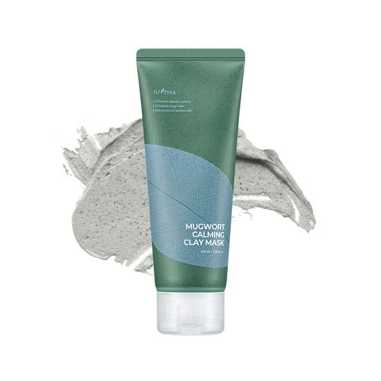Alt text: Isntree Mugwort Calming Clay Mask 100ml - K-Beauty skincare product designed to soothe and calm the skin, featuring natural mugwort extract.