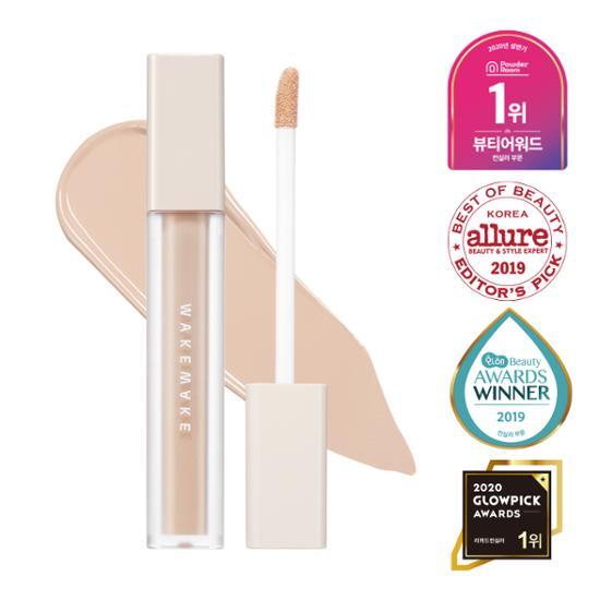 Wake Make Defining Cover Concealer in shade 20 Ivory, featuring a sleek packaging design, perfect for a flawless finish.