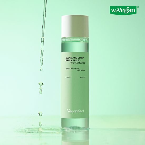 Vegan Effect Green Barley Soothing Toner 200ml - K-Beauty skincare product in a sleek bottle, designed for soothing and hydrating the skin.
