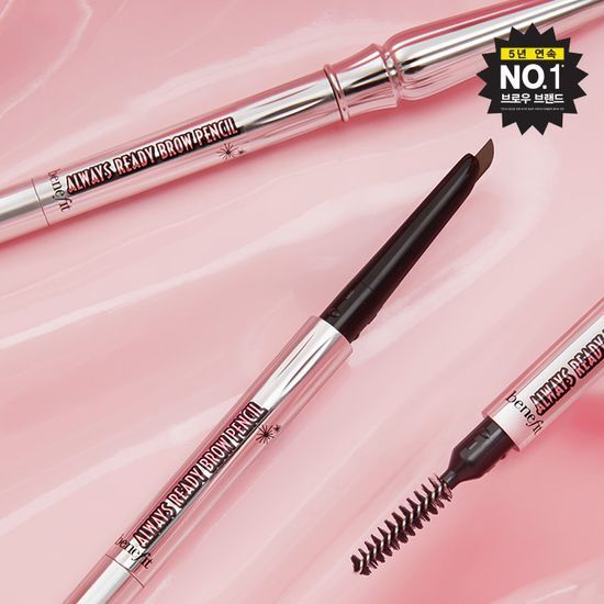 Alt text: Benefit Always Ready Brow Pencil in 3.5 Neutral Medium Brown - dual-color brow pencil for precise application, ideal for enhancing eyebrows.