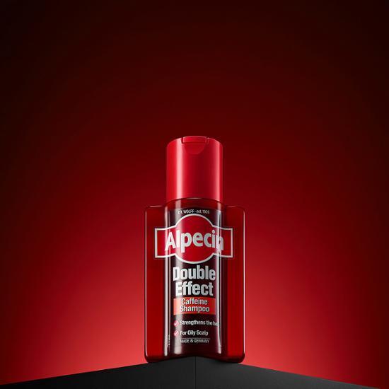 Alpecin Caffeine Shampoo Double Effect 200ml bottle, designed for effective hair care to promote healthy hair growth, featuring K-Beauty formulation.