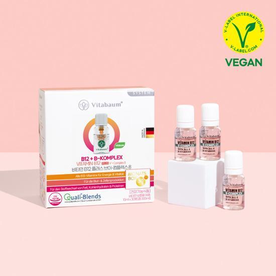 Vitabaum Vitamin B12 Plus V Complex 8 - 30 bottles, 1 month supply, dietary supplement for energy and wellness.
