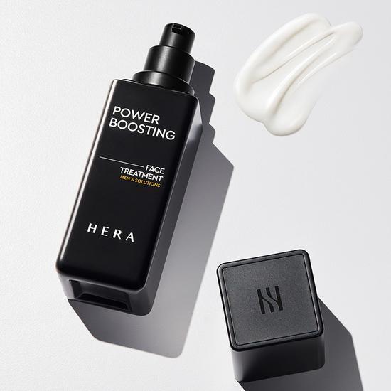 Alt text: Hera Homme Power Boosting Face Treatment 110ML - K-Beauty skincare serum in a sleek bottle, designed to enhance men's skincare routine.