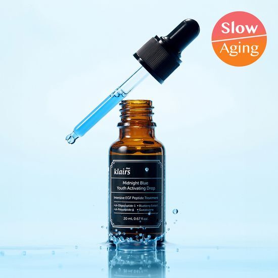 Clare's Midnight Blue Youth Activating Drops 20ml - K-Beauty skincare serum in a sleek blue bottle, designed to enhance youthful skin.