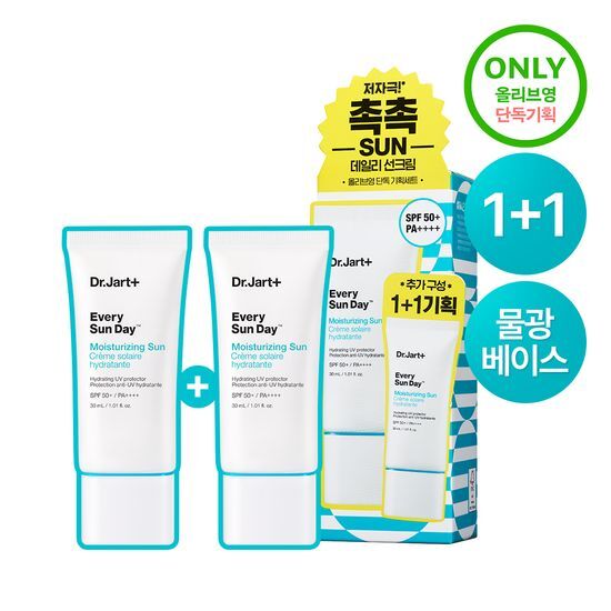 Dr. Jart+ Every Sunday Moisturizing Sunscreen 30ml 1+1 Set - K-Beauty skincare product for sun protection and hydration.