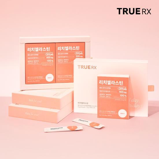 Rich Elastin Gift Set featuring 28 pouches for a 28-day supply, perfect for enhancing skin elasticity and hydration.