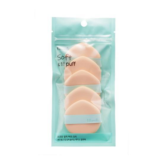 Filimili Soft Adhesive Puff (5P) - K-Beauty makeup tools for flawless application, designed for beauty enthusiasts.