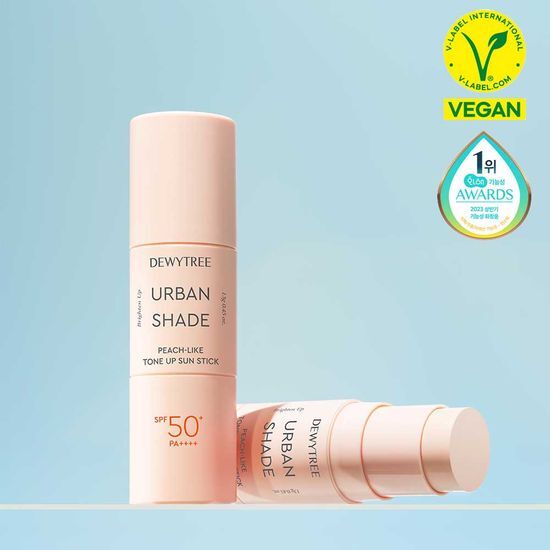 Dewytree Urban Shade Peach-Like Tone-Up Sun Stick 13g - K-Beauty skincare product for sun protection and tone enhancement.
