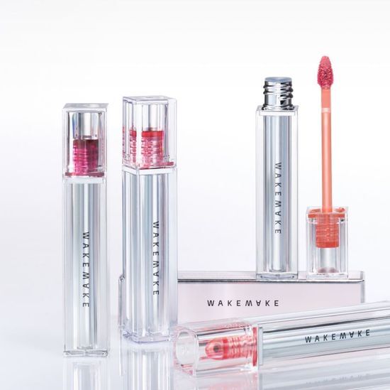 Wake Make Dewy Gel Glow Tint in 11 vibrant colors, showcasing a glassy finish for a radiant look.