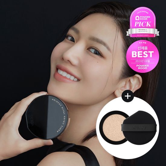 AGE20S Noble Cover Satin Cushion in 21 Neutral Ivory with refill packaging, ideal for a flawless complexion.