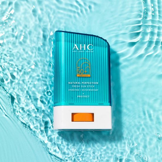 AHC Natural Perfection Fresh Sun Stick 22g - K-Beauty skincare product for sun care, offering convenient sun protection in a portable stick format.