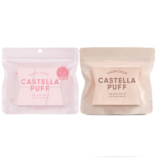 Vanilla Co. Moist & Soft Castella Puff set featuring 6 beauty tools in 2 variants, ideal for flawless makeup application, part of K-Beauty collection.