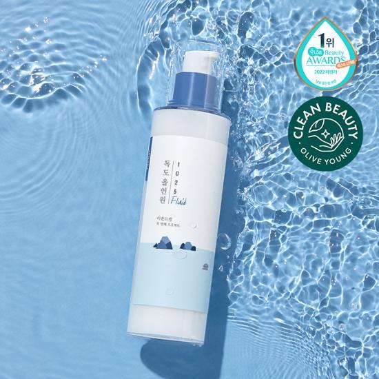 Round Lab For Men 1025 Dokdo All-in-One Fluid 200ml skincare product for men, featuring K-Beauty formulation for moisturizing and personal care.