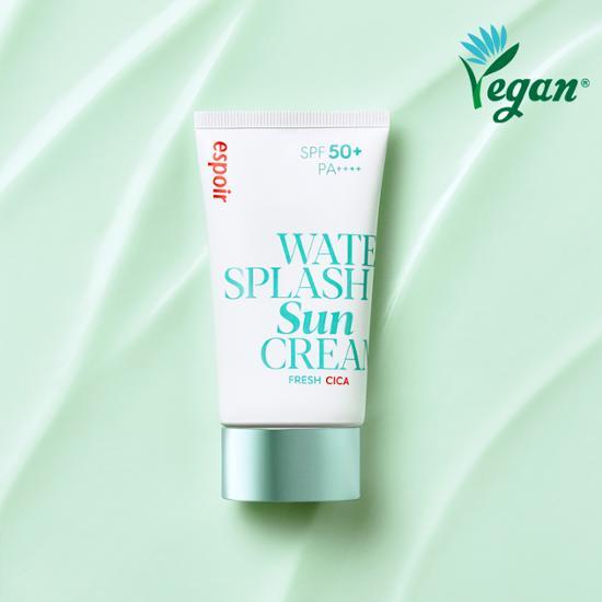 Espoir Water Splash Sunscreen Fresh Cica 60ml SPF50+ PA++++ - Lightweight skincare sunscreen for sun protection, ideal for K-Beauty enthusiasts.