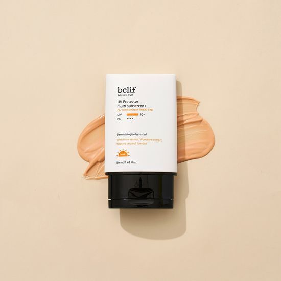 Alt text: Belif UV Protector Multi Sun Screen 50ml - K-Beauty skincare product for sun protection, ideal for daily use.