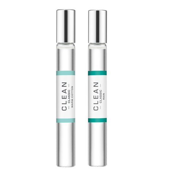 Clean EDP 10ml Roll-On fragrance with Rain scent, perfect for K-Beauty enthusiasts, featuring a sleek design for easy application.