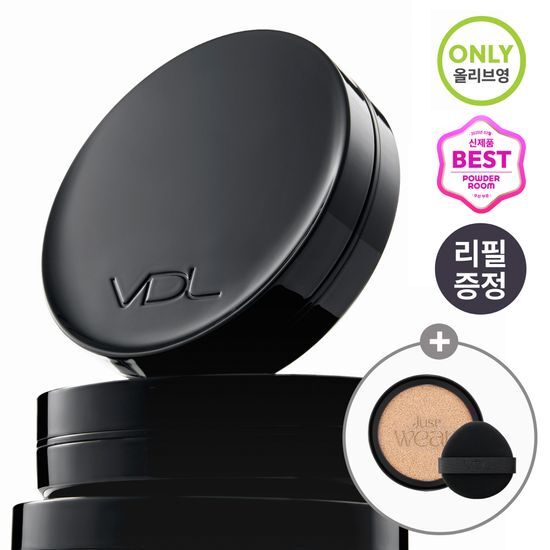 VDL Cover Stay Perfecting Cushion Refill Set with Additional Ring Size A0, showcasing a sleek and modern packaging design.