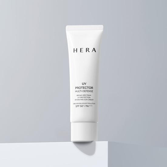 Image of Hera UV Protector Multi Defense 50ml, a K-Beauty skincare product with SPF 50+ PA++++, designed for effective sun care.