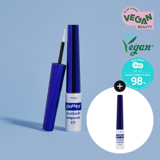 Etude Power Lash Eyelash Serum 1+1 Promotion - Enhance your lashes with this dual-pack serum from Etude, designed for fuller and longer lashes.