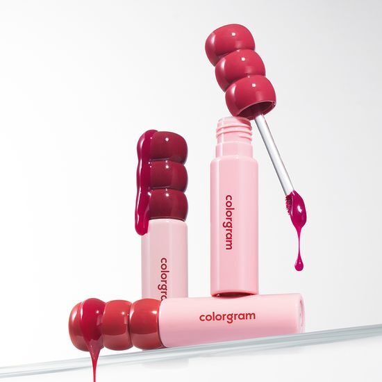 Colorgram Tanghulu Tangle Tint 16 Color Set in Soft Persimmon shade, showcasing a vibrant selection of lip tints.