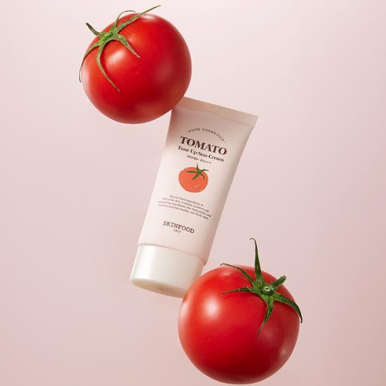 Skin Food Tomato Tone-Up Sunscreen 50ml - K-Beauty skincare product for sun protection and brightening.