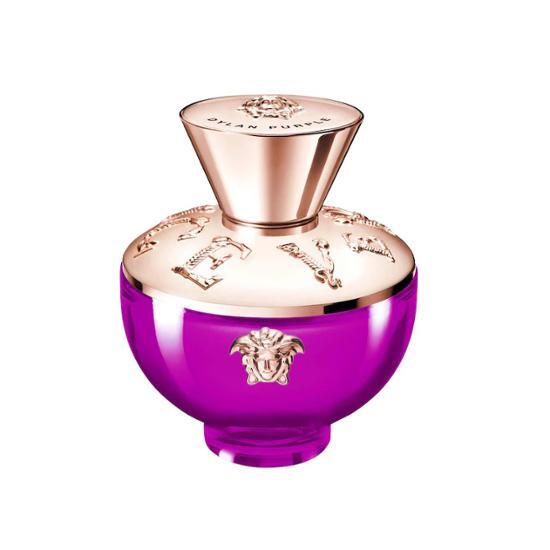 Versace Pour Femme Dylan Purple Eau de Parfum 50ml bottle showcasing elegant design, perfect for adding a luxurious fragrance to your personal care collection.