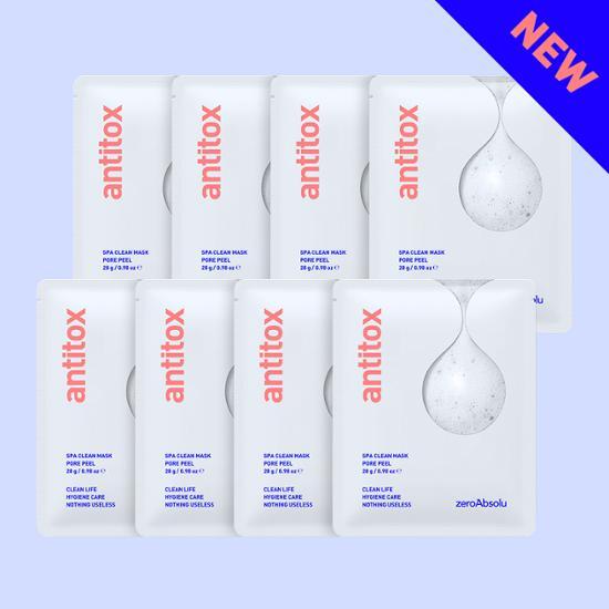 Anti-Tox Sparkling Pore Peel Mask - 8 sheets of K-Beauty skincare for deep cleansing and pore refinement.